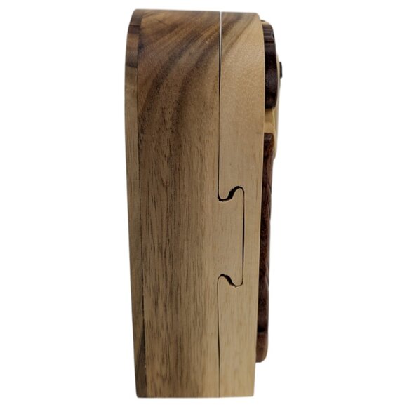 Carver Dans Wood Bulldog Puzzle Trinket Box Brown Hand Carved Hidden Stash Box - Picture 6 of 14